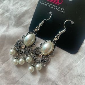 Paparazzi white earrings